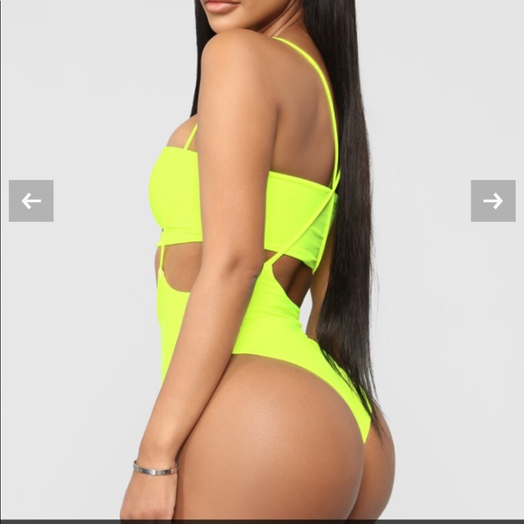 Fashion Nova Unforgettable Overall Neon Swimsuit - Picture 2 of 3